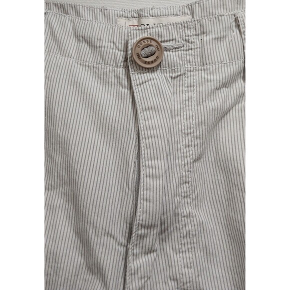 Guess Jeans Men's White and Gray Pin Striped Size 32 Cargo Shorts Cotton Note - Picture 5 of 12